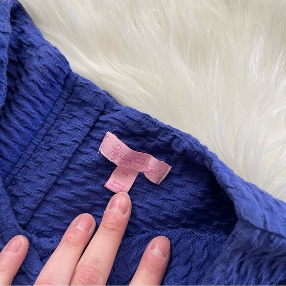 Lilly Pulitzer Coco Textured Indigo Cap Sleeve Sheath Dress - Picture 8 of 9